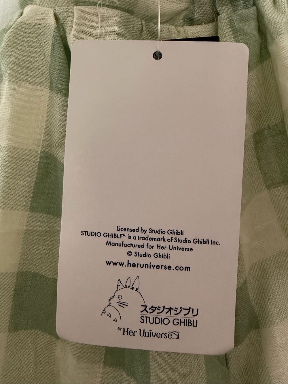 Her Universe My Neighbor Totoro Gingham Pinafore Skirtall Dress Plaid Hot Topic - Picture 15 of 15